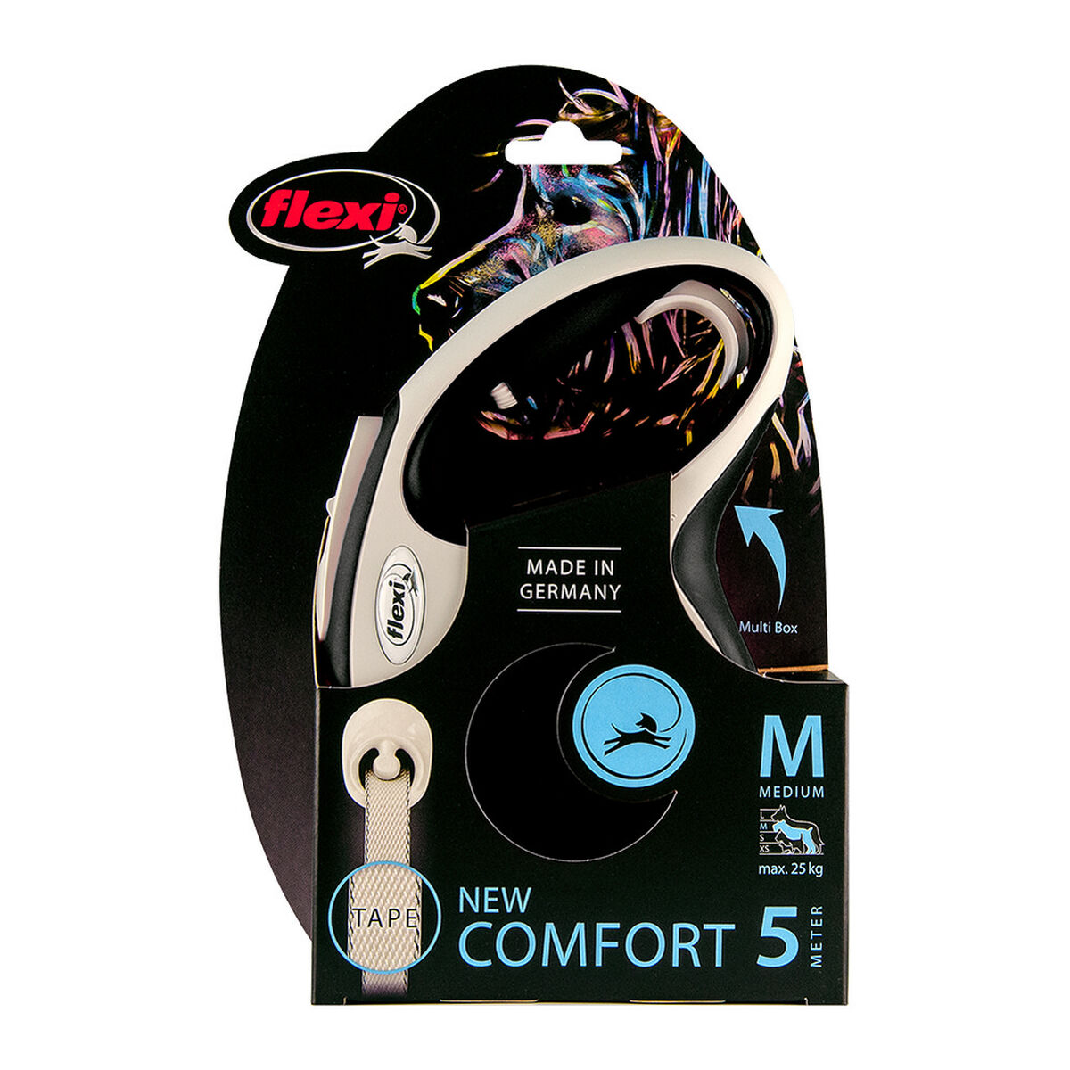 Hundebly Flexi NEW COMFORT 5 m Sort Størrelse L